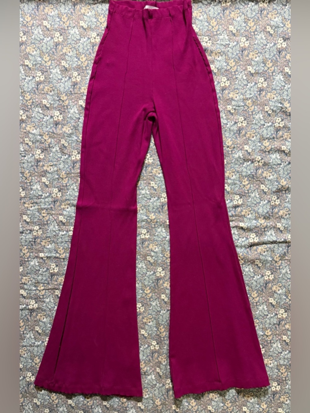 Ripley Rader Ribbed Flared Pants in Magenta